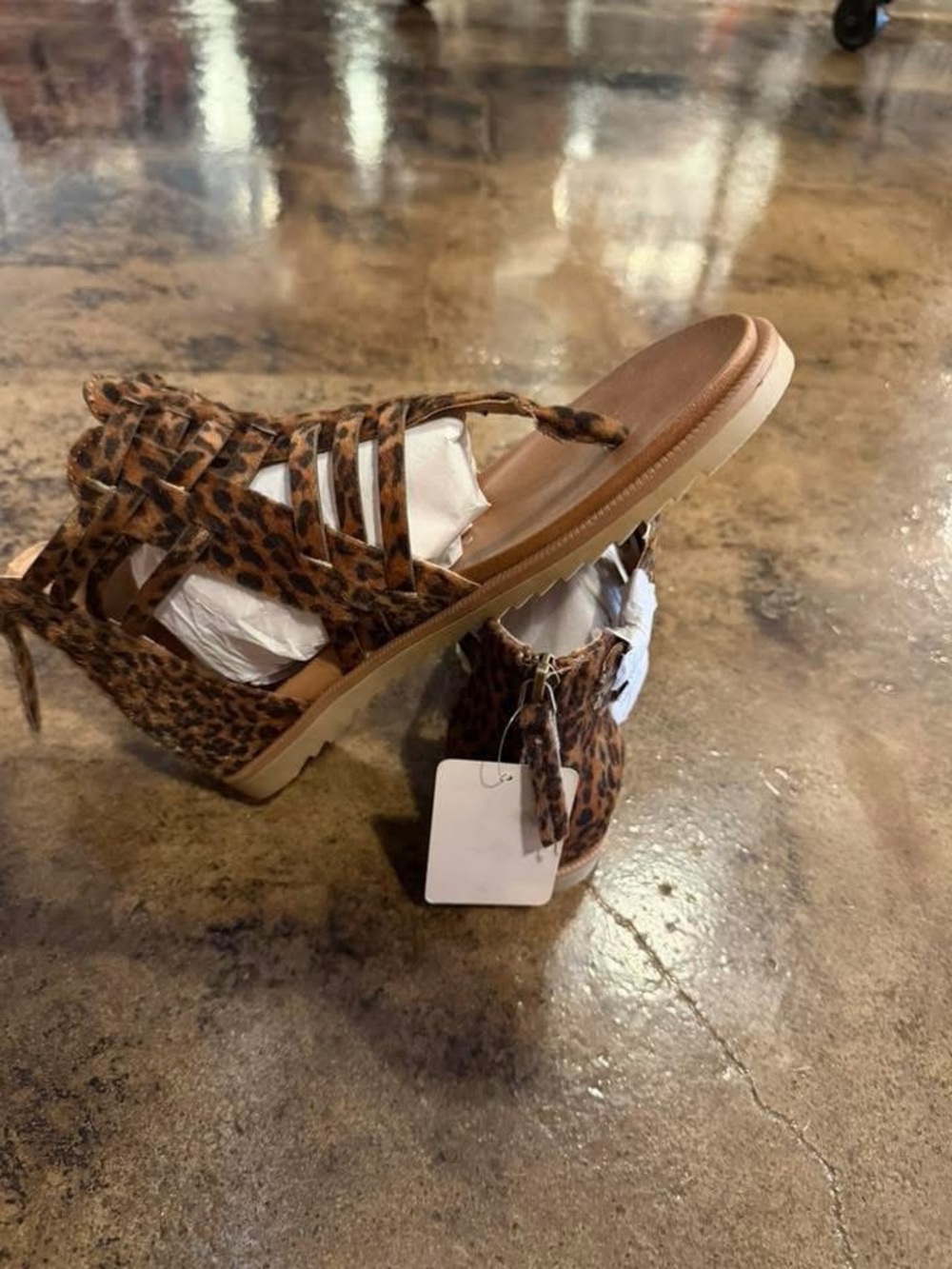 Leopard Print Women’s Sandals - Brown